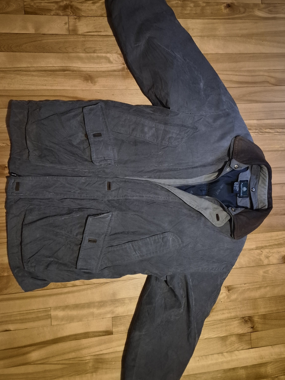 RAINFOREST Men's Slate Gray Field Jacket with Dark Collar - MEN'S M